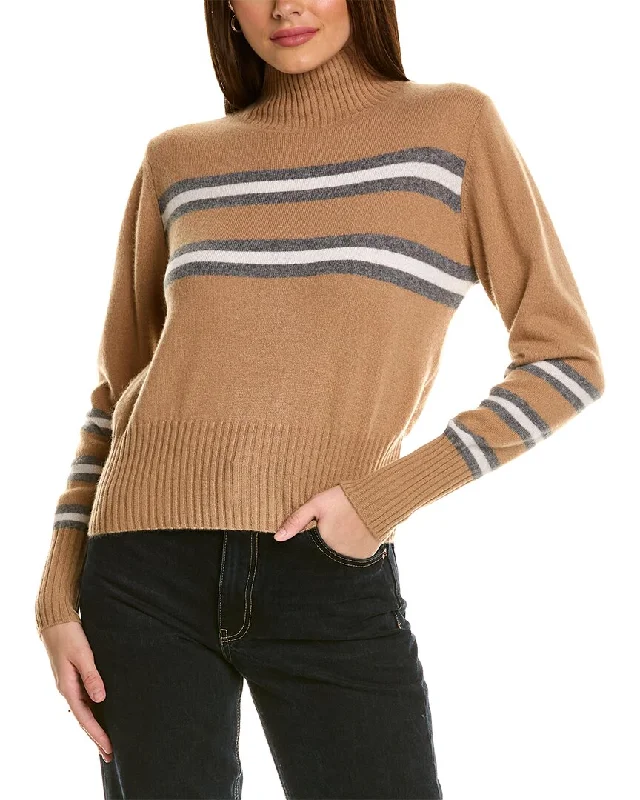 Scott & Scott London Olivia 2.0 Stripe Roll Neck Cashmere Sweater Nylon Fabric Polyester Fabric Spandex Fabric