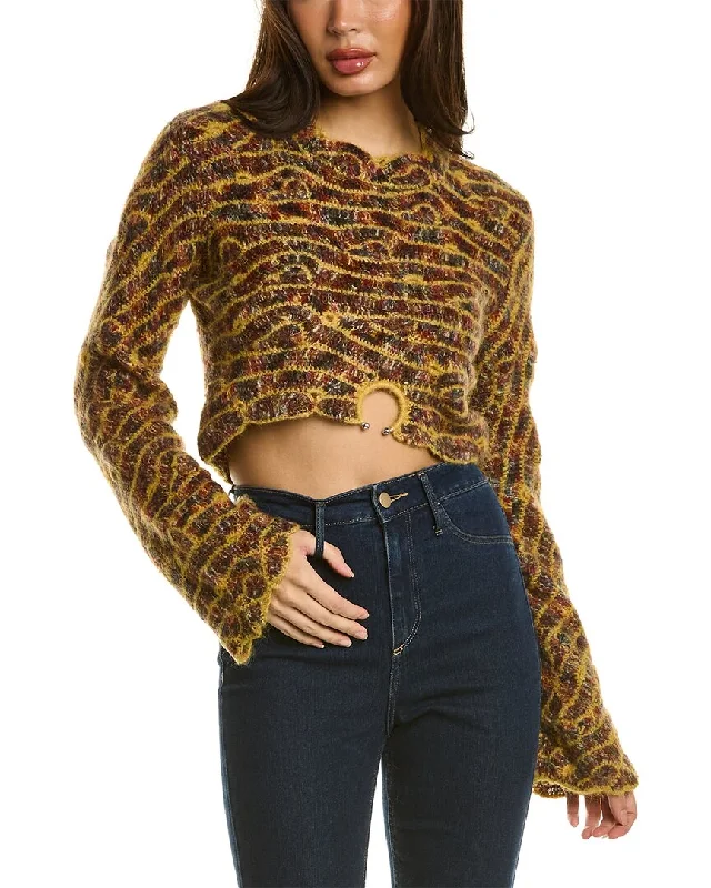 SEA NY Skye Crochet Mohair & Wool-Blend Sweater Sweater Knitwear Pullover