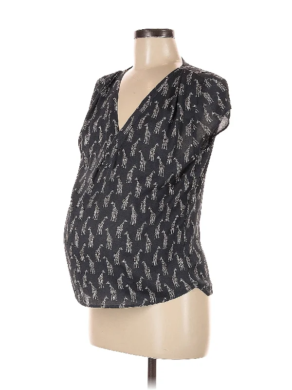 Short Sleeve Blouse Elegant Embroidery Blouse