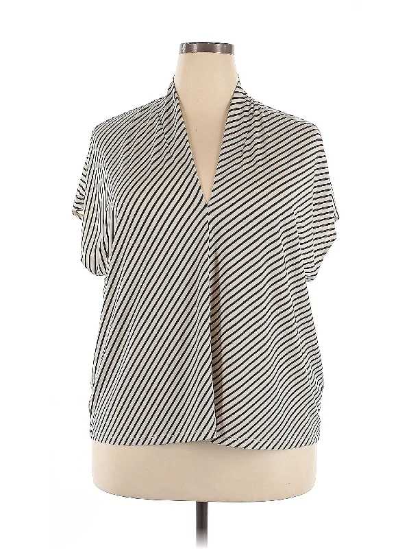 Short Sleeve Blouse Off-Shoulder Wrap Blouse