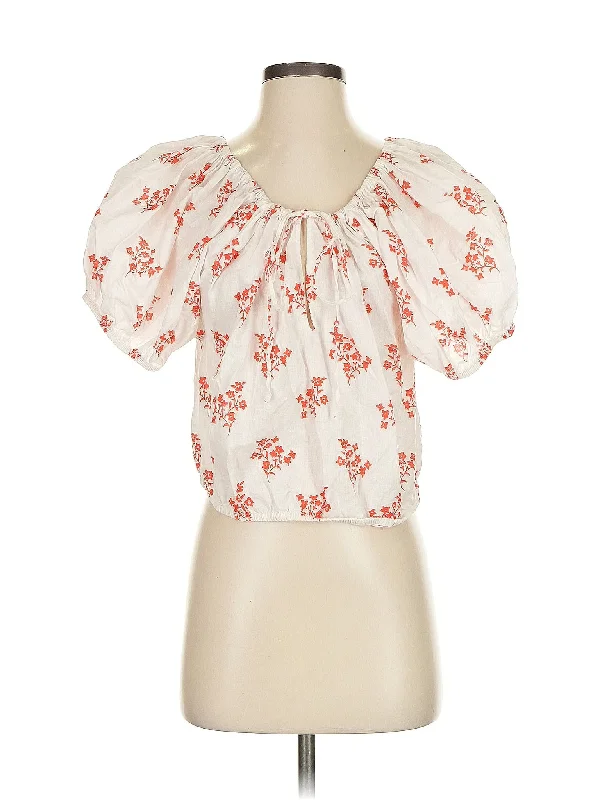 Short Sleeve Blouse High Neck Blouse