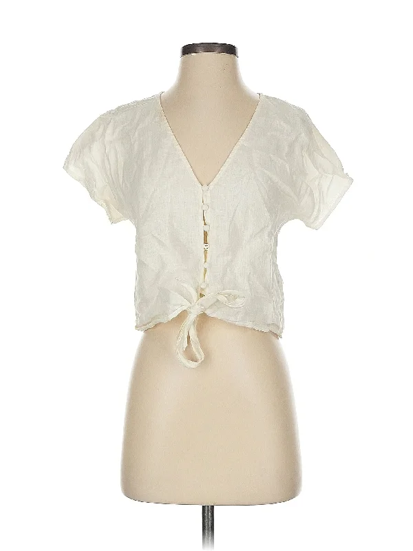 Short Sleeve Blouse Elegant Silk Blouse