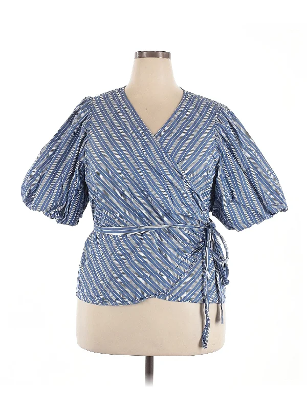 Short Sleeve Blouse Embroidered Cotton Blouse
