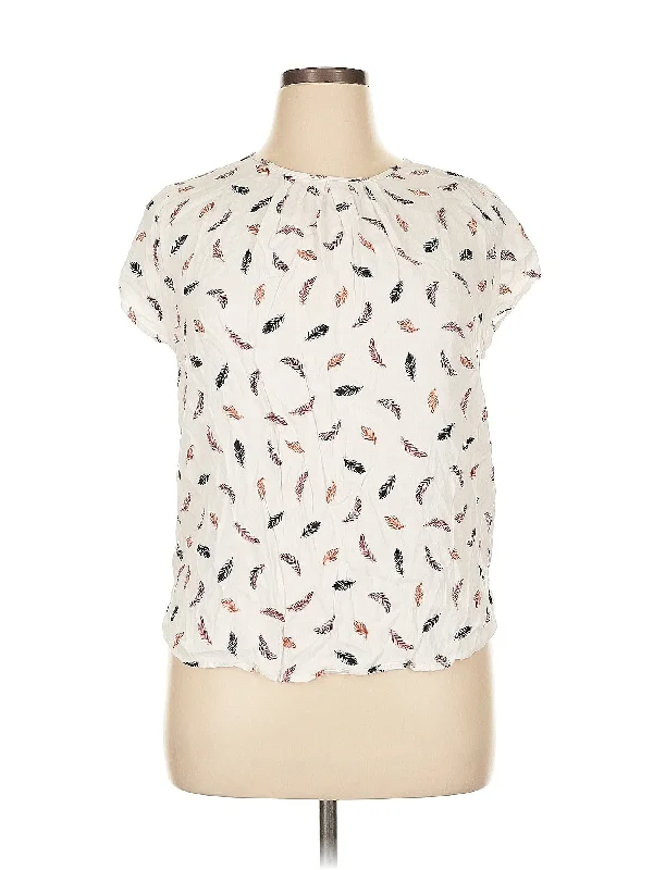 Short Sleeve Blouse Satin Bow Blouse