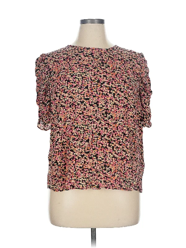 Short Sleeve Blouse Casual Button Blouse