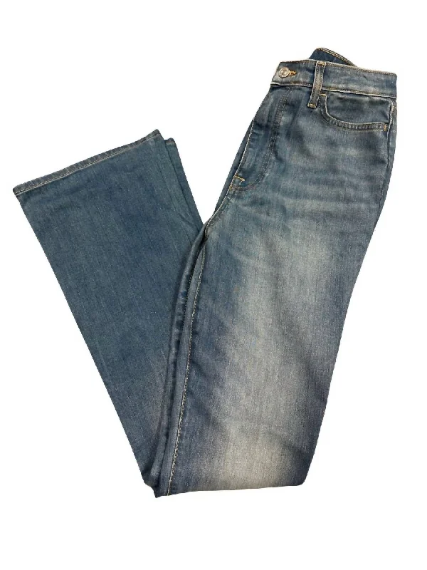 Skinny Boot Jeans In Blue Comfortable Faded High-Rise Jeans