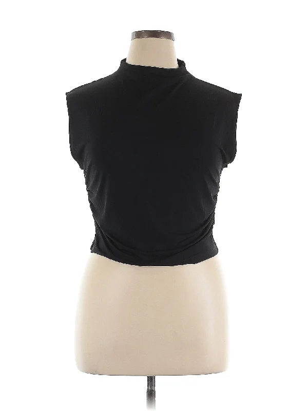 Sleeveless Blouse Embroidered Floral Blouse