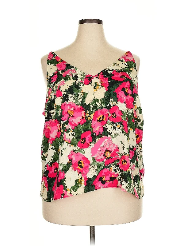 Sleeveless Blouse Oversized Silk Blouse