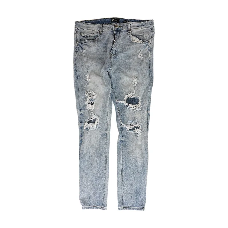 Solid Regular Jeans Fashionable Distressed Jeans