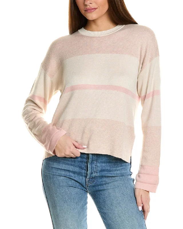 Splendid Georgie Cashmere-Blend Sweater Houndstooth Herringbone Solid