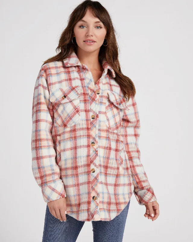 Sunset Sherpa Shacket Romantic Lace Blouse