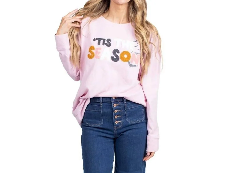 Tis The Season Halloween Sweater In Pink Cashmere Blend Cotton Blend Poly Blend