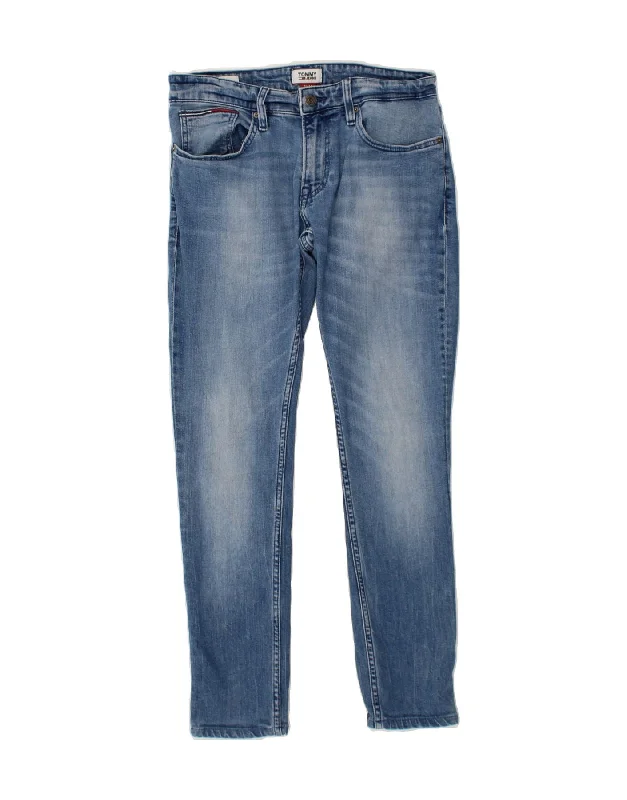 TOMMY HILFIGER Womens Scanton Slim Jeans W31 L31 Blue Cotton Fashionable Button-Front Jeans TOMMY HILFIGER Womens Scanton Slim Jeans W31 L31 Blue Cotton Fashionable Button-Front Jeans