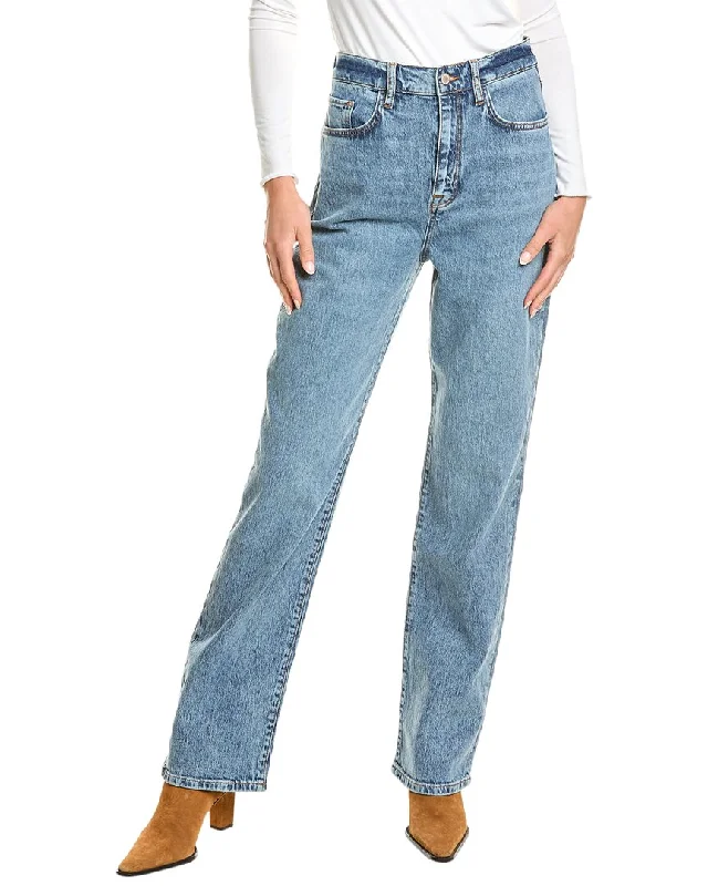 Triarchy V High-Rise Prime Indigo Straight Leg Jean Casual Distressed Denim Jeans