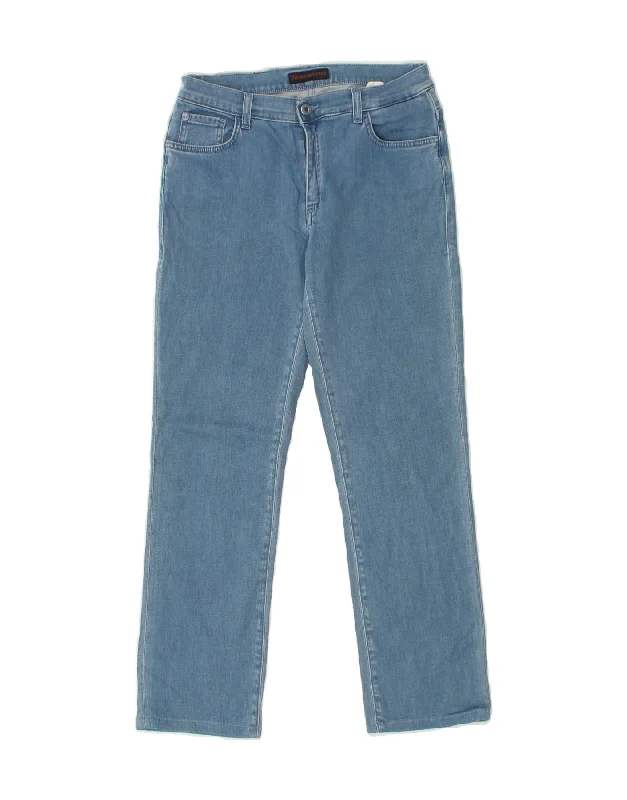 TRUSSARDI Womens Straight Jeans W30 L28  Blue Cotton Trendy Classic Fit Jeans