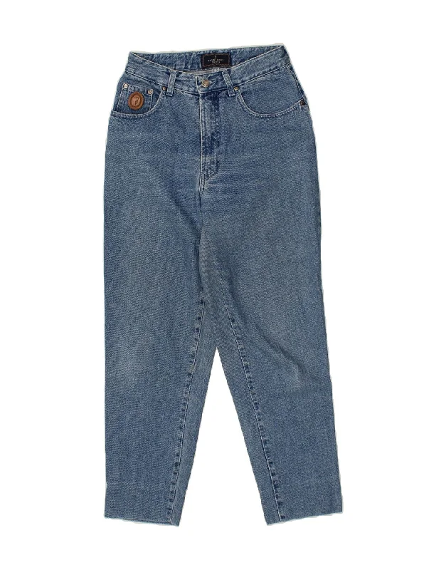 TRUSSARDI Womens Tapered Jeans W32 L28 Blue Cotton Comfortable Boyfriend Jeans