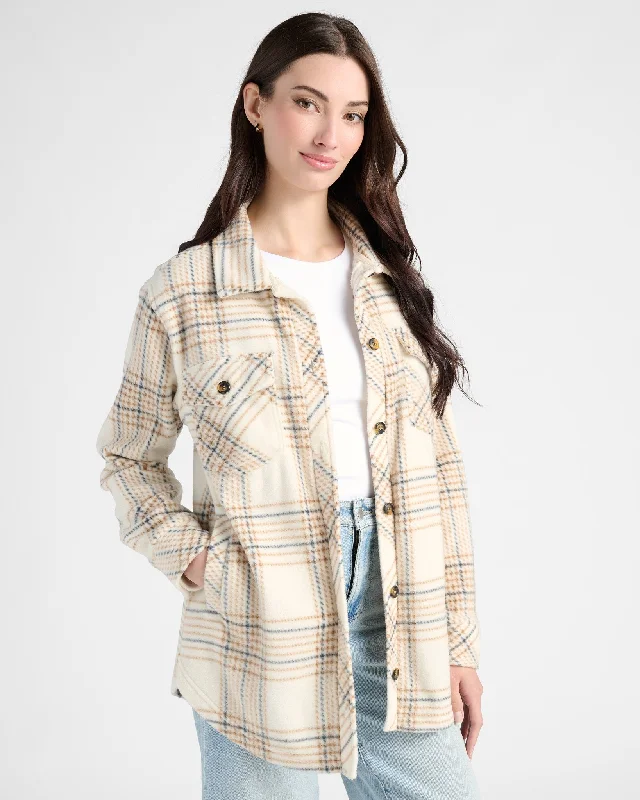 Tullis Polar Fleece Shacket Chic Ruffle Blouse