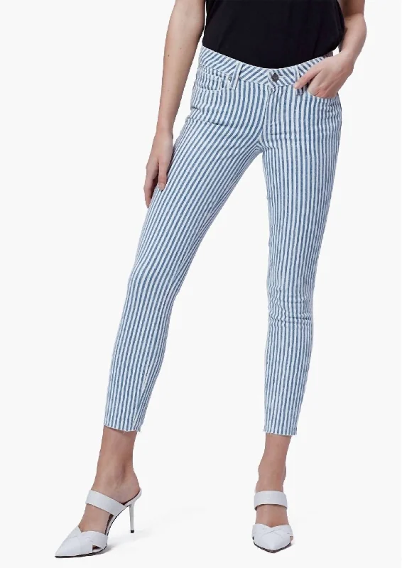 Verdugo Ultra Skinny Jeans In White/navy Stylish Acid-Wash Jeans