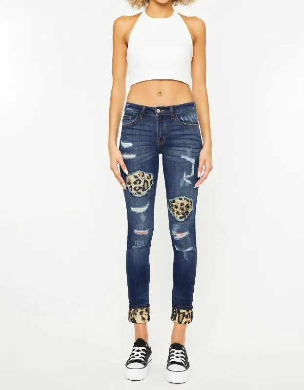 Vienna Mid Rise Super Skinny Jeans In Medium Stone Wash Trendy Layered Pocket Jeans