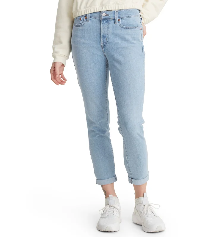 Women's Relaxed Boyfriend Tapered-Leg Jeans Trendy Skinny High-Waist Jeans