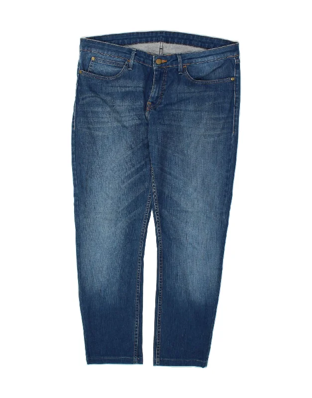 WRANGLER Womens Charlie Slim Jeans W34 L27 Blue Cotton Comfortable Boyfriend Jeans