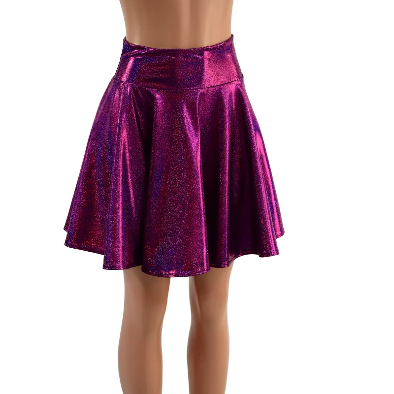 19" Fuchsia Sparkly Jewel Skater Skirt slim fit skirt