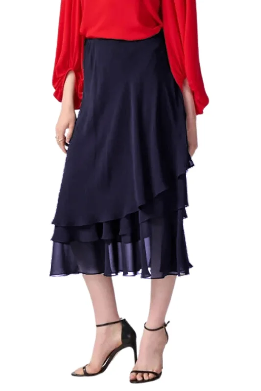 241232JR - LAYERED CHIFFON SKIRT velvet skirt rich