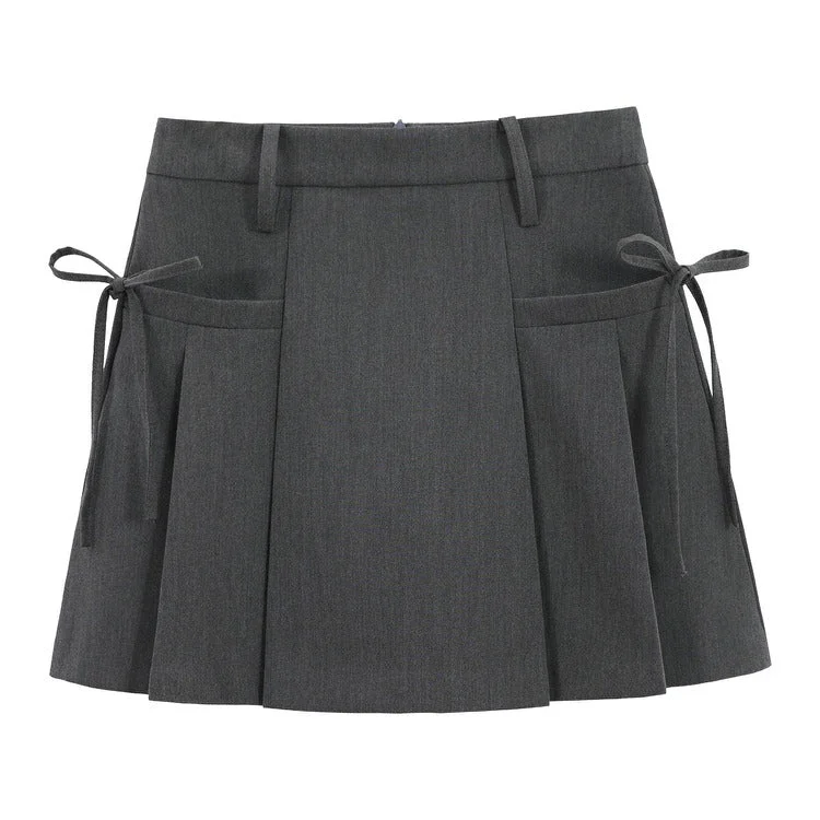 Aesthetic Outfit Grey Mini Skirt casual skirt length