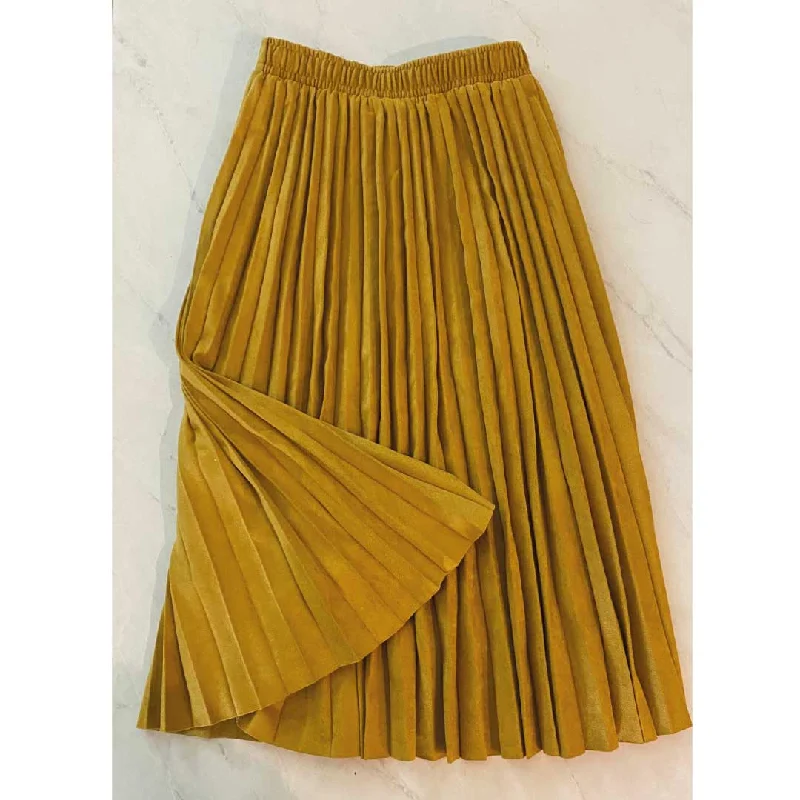 ClaudiaG Amy Pleated Skirt ribbed skirt waist