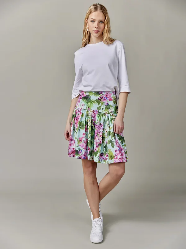 APPARALEL PRINT SKIRT linen skirt natural