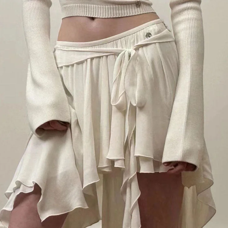 Balletcore Asymmetrical Mid Skirt lightweight skirt design