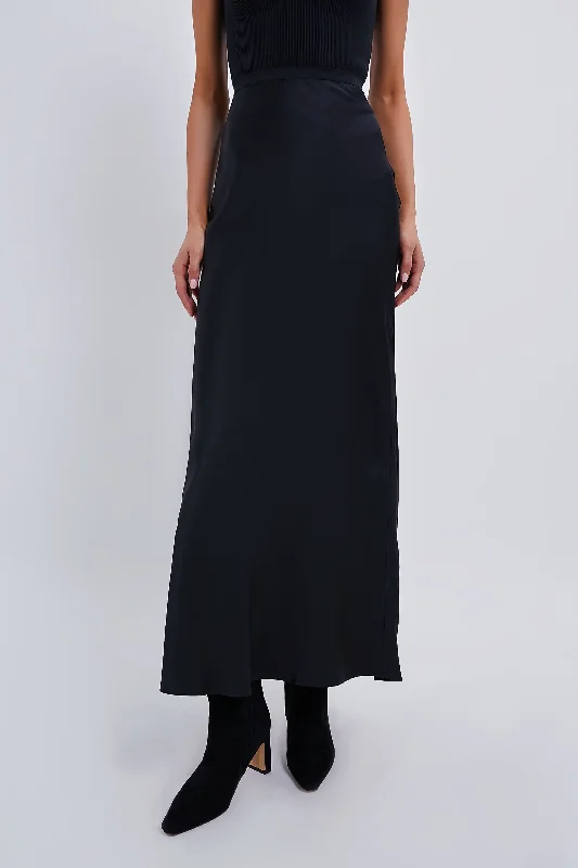 Black Bar Silk Maxi Skirt pencil skirt chic