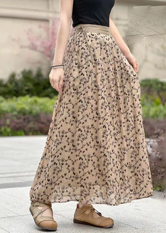 Bohemian Pink Wrinkled Pockets Print Patchwork Linen Skirts Summer lace skirt intricate Bohemian Pink Wrinkled Pockets Print Patchwork Linen Skirts Summer lace skirt intricate