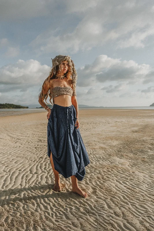 Boho Maxi Skirt Nariya Blue casual skirt length