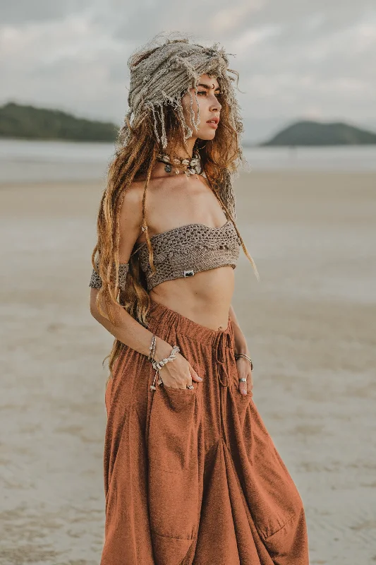 Boho Maxi Skirt Nariya Orange wrap skirt elegant