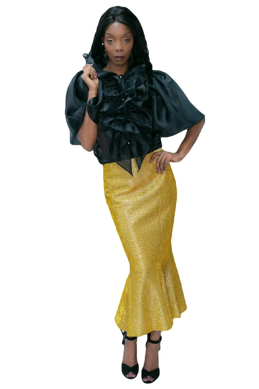 C19781 SKIRT (GOLD, SILVER) (S, M, XL) velvet skirt glossy