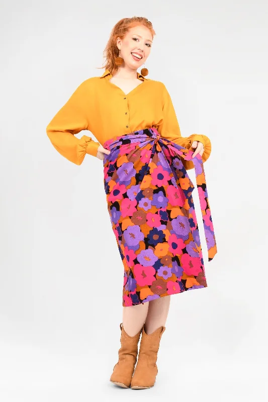 Gina Wrap Skirt silk skirt lustrous