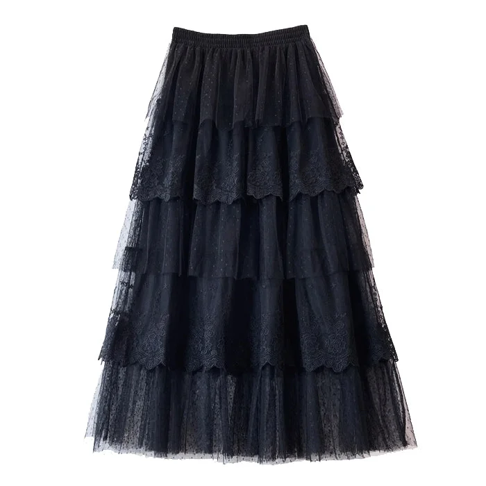Cottagecore Lace Long Skirt lace skirt intricate