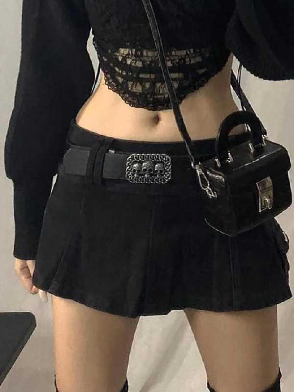Denim Skate Mini Skirt leather skirt modern