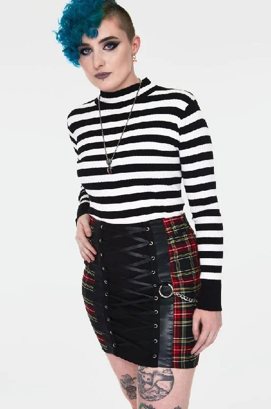 Disgraced Tartan Tube Skirt cashmere skirt fine