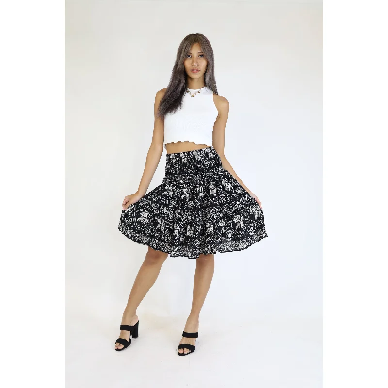 African Elephant Women's Skirt in Black SK0090 020004 01 leather skirt bold