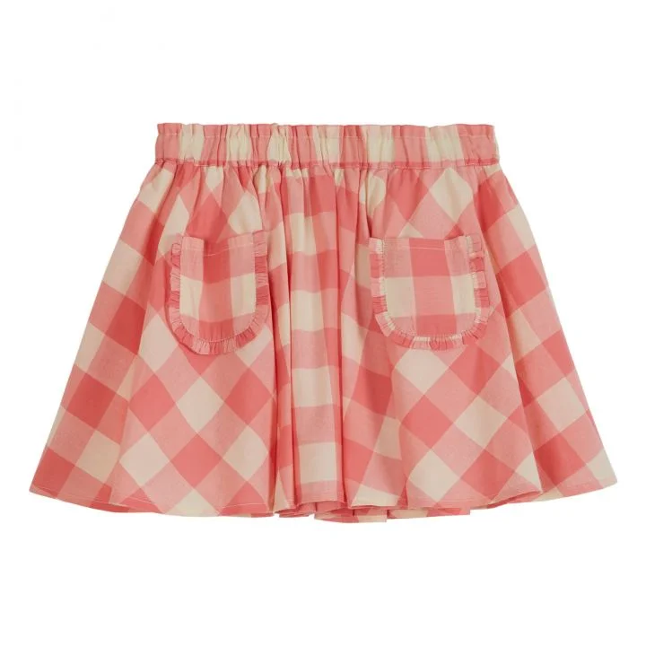 EMILE ET IDA JUPON CANDY GINGHAM SKIRT tiered skirt playful