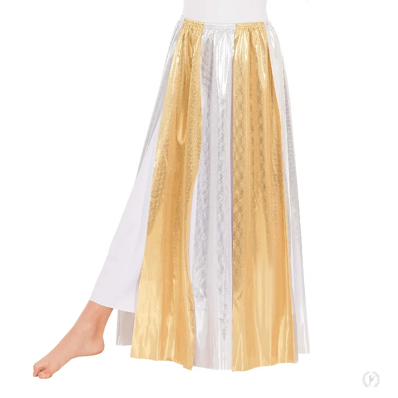 Eurotard 14808c Child Metallic Streamer Skirt and Overlay high slit skirt