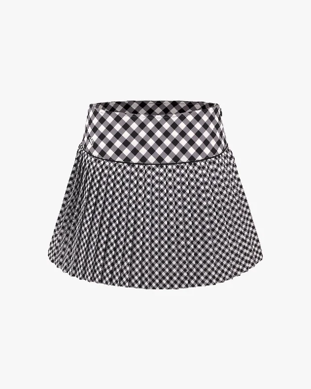 Fair Liar Signature Flare Pleated Skirt- Black high waist skirt