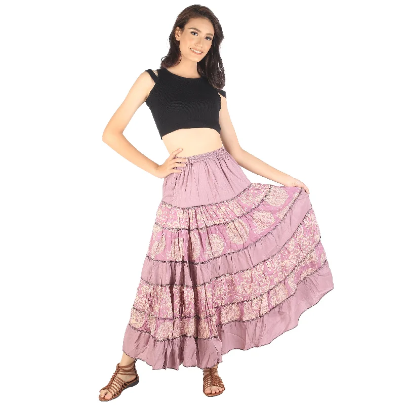 Floral Classic Women Skirts in Pink SK0067 020098 05 linen skirt airy