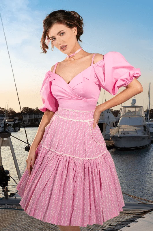 French Vacation Full Skirt leather skirt refined