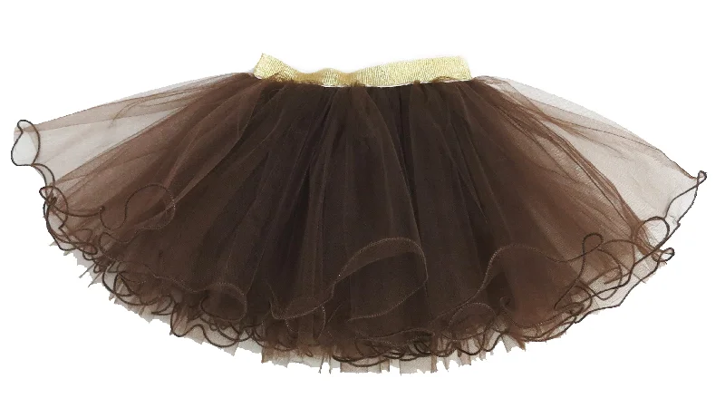 Gold Elastic Brown Tutu Skirt wool skirt sturdy