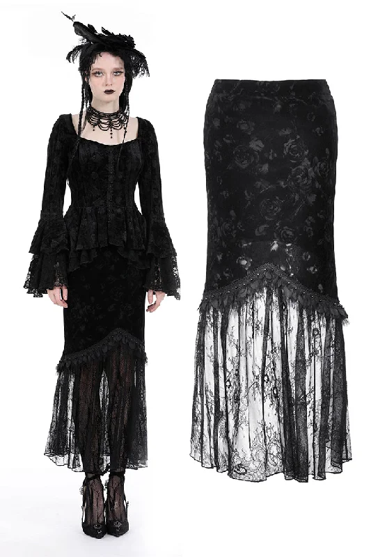 Gothic sexy tight long velvet skirt  KW336 leather skirt sleek