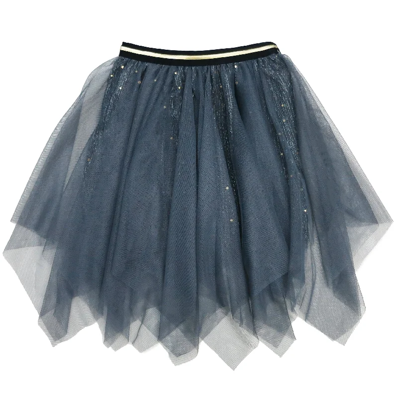 Gray Glitter Uneven Cut Tutu Skirt slim fit skirt