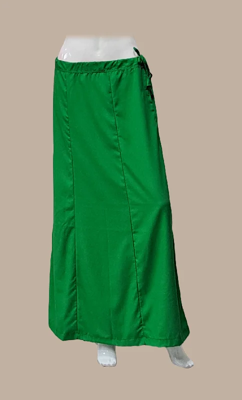 Green Cotton Under Skirt flowy skirt hem